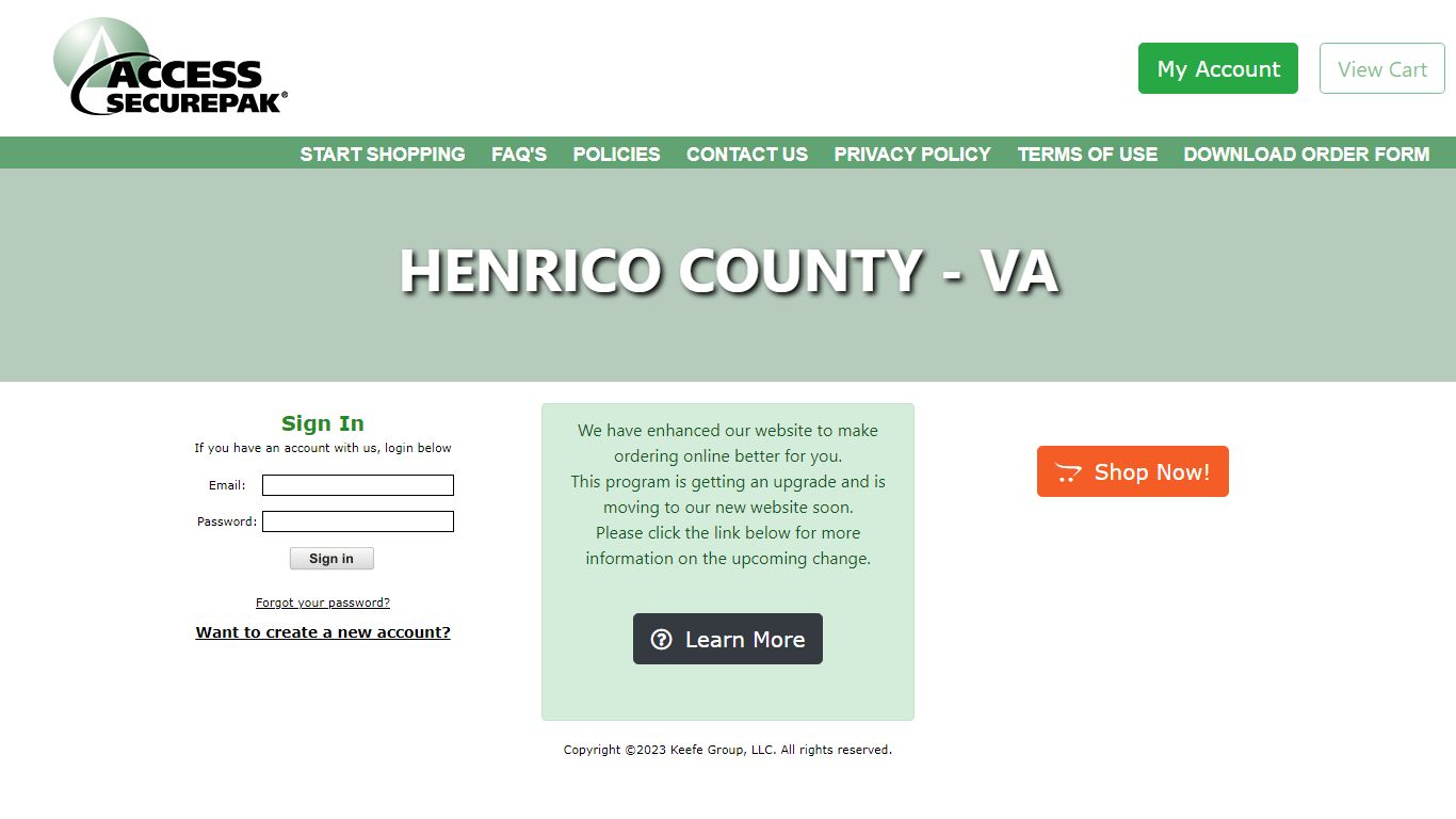 Access Securepak - Henrico Package Program - VA - Welcome